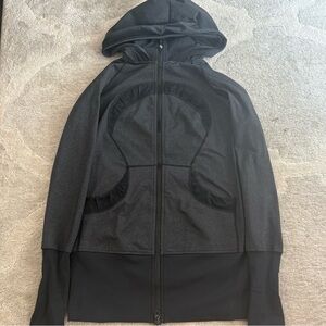 Lululemon Scuba Hoodie with Ruffle Detailing – Charcoal Grey